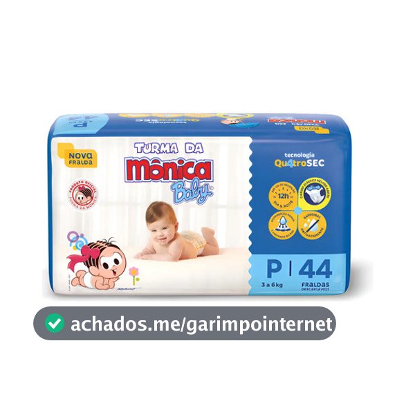 FRALDA BABY  P TURMA MONICA 44UN