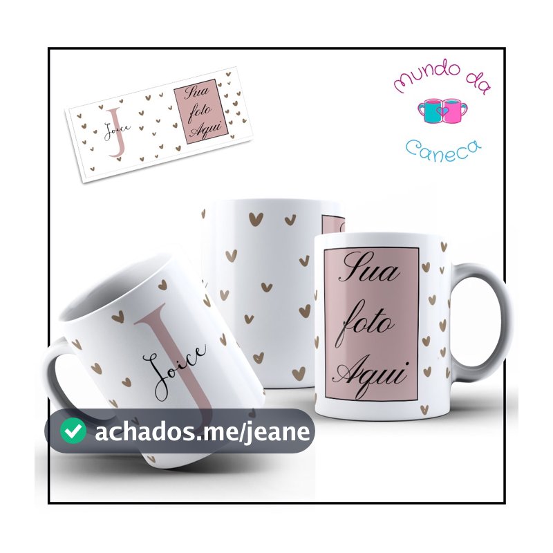 Caneca Personalizada com sua Inicial seu Nome e Foto de Porcelana - Mundo da Caneca