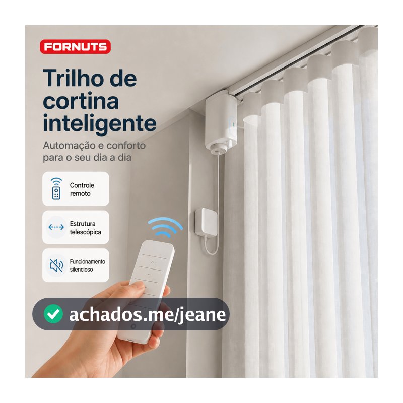 FORNUTS Trilho Suíço para Cortina Elétrica com Controle Remoto Trilho de Cortina Inteligente Ajustável Compriment