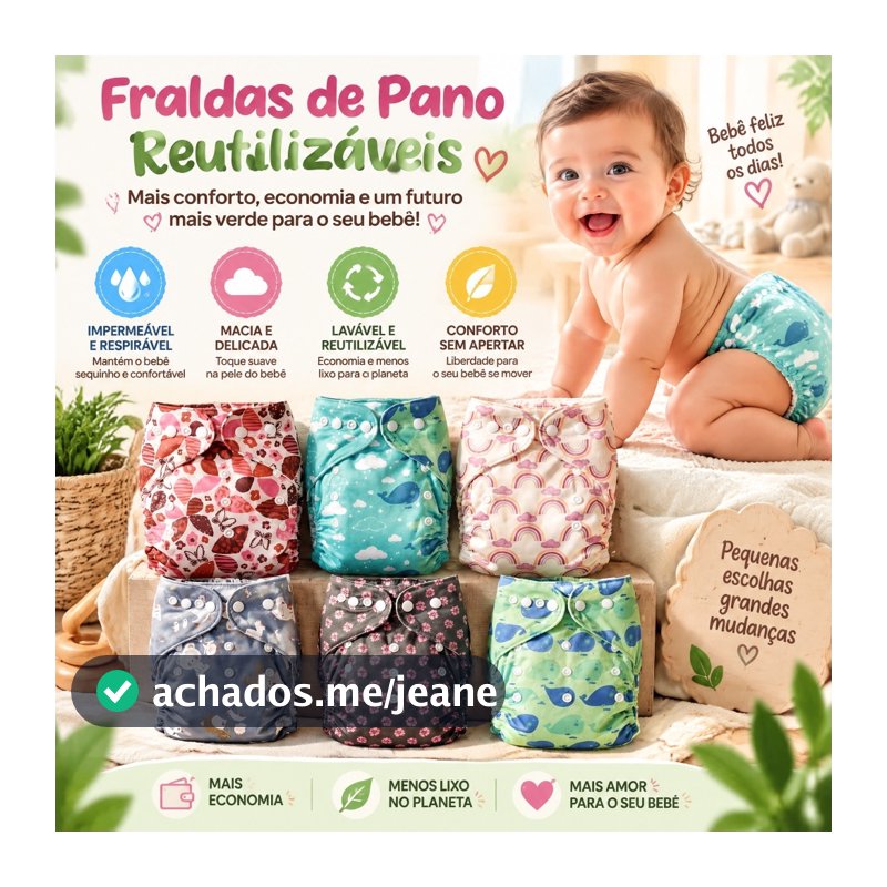 Fralda Ecológica de Natação Infantil Reutilizável Ajustável Para Bebês Impermeável Conforto