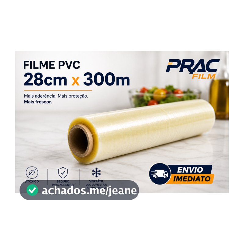 Rolo Bobina Filme Pvc Para Alimentos Alta Resistencia Esticavel 28x300 metros