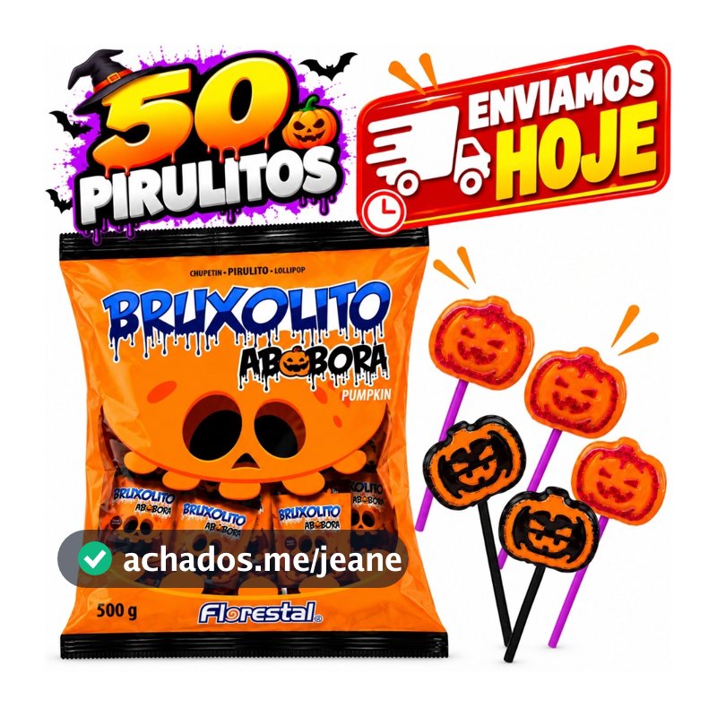 Pacote Pirulito Bruxolito Bala Abóbora Doce Halloween Kit Guloseimas Halloween