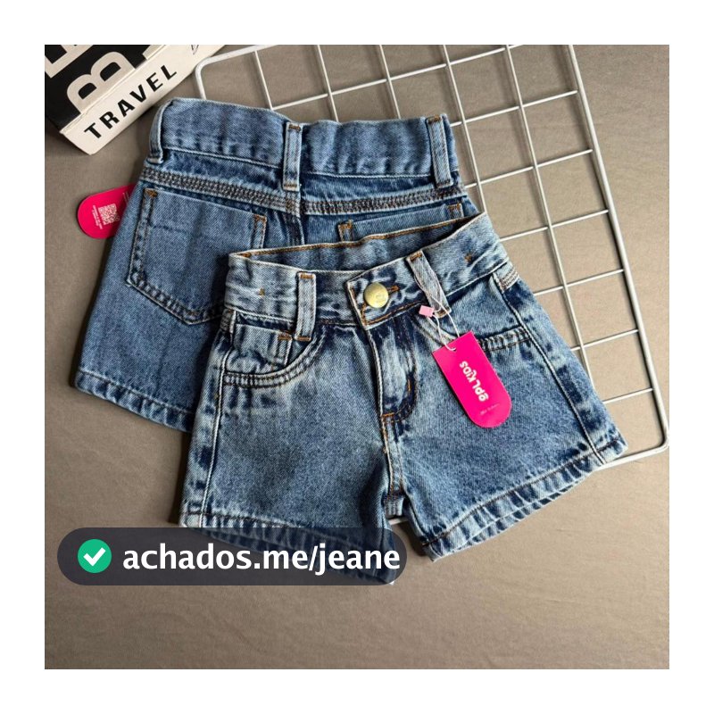 Short Jeans Menina Feminino Juvenil Infantil Kids