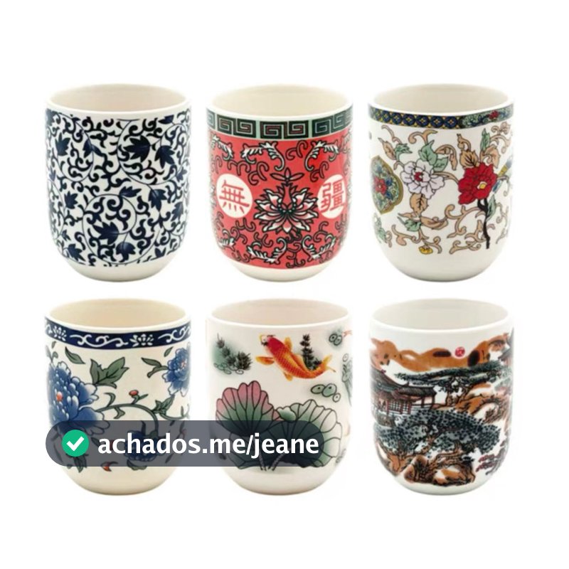 Kit 1/2/4 Copos Porcelana 150ml - Tokyo Design / Chá e Café / Decorativo / Kit Conjunto