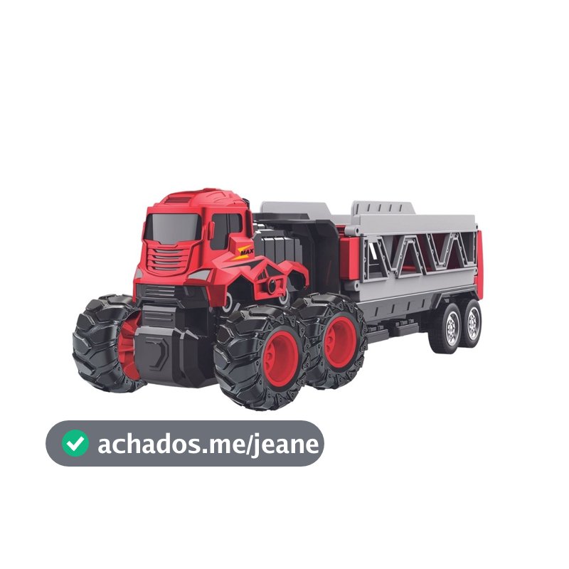 Caminhão Cegonha de Fricção C/ Pista Lançador E 2 Carrinhos Abre Até 65cm Racing Club - Zoop