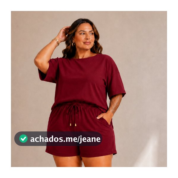 Conjunto Feminino Blusa Curta e Short Plus Size para Moda Verão Casual