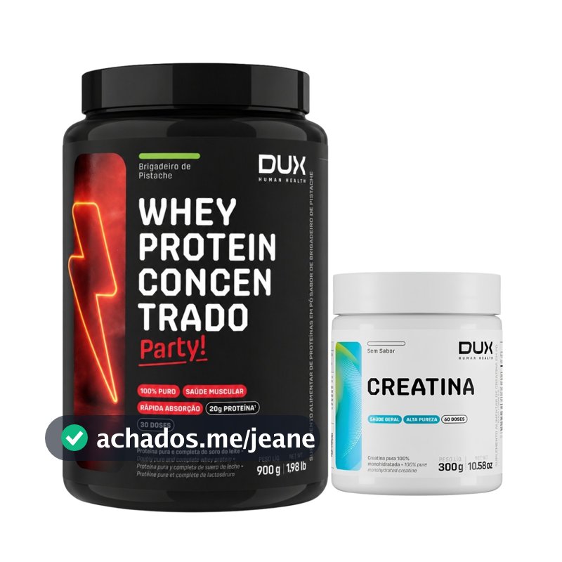 Whey Protein Concentrado Party Dux pote 900g + Creatina 300g