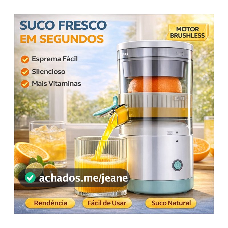 Espremedor Elétrico de Frutas Automático | Laranja, Limão e Multifrutas | Suco Natural Rápido | Elétrico Silencioso