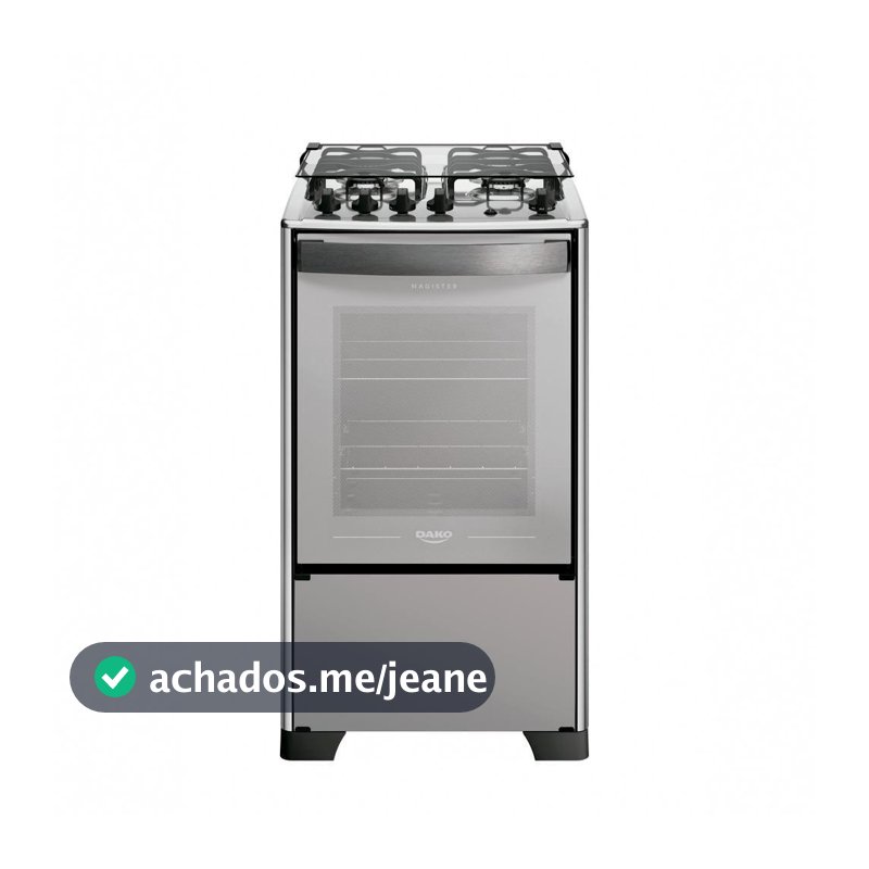 Fogão 4 Bocas Dako Magister Style Mesa Inox Espelhado Preto Bivolt