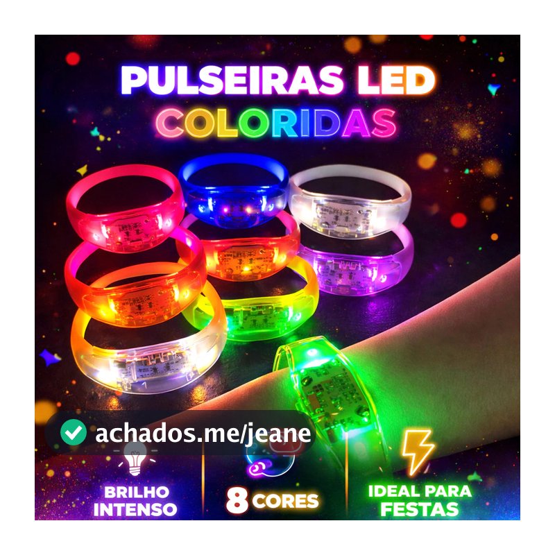 10/20/30/50/100 Pulseiras LED Ativada por Som Pisca ao Música com 3 Modos de Luz para Festa Evento Aniversário Formatura