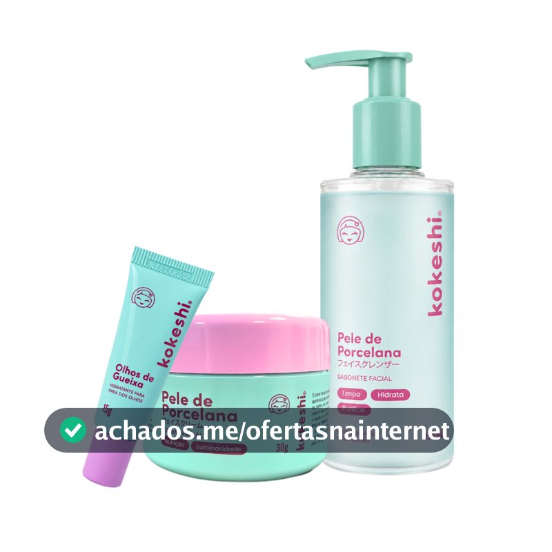 Kit Limpeza e Hidratação Facial Pele de Porcelana Kokeshi Sabonete Olhos de Gueixa