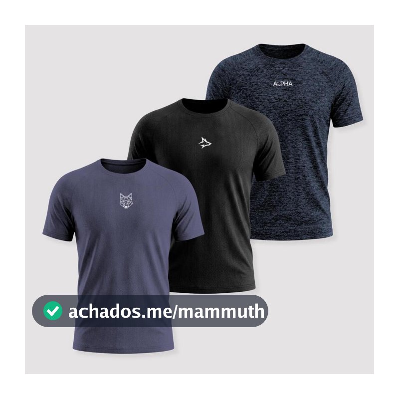 Kit 3 Camisetas Masculinas Dry Esporte Academia Alpha