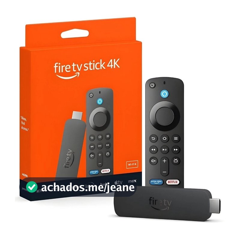 Amazon Fire TV Stick 4K UHD (2ª Geração) 8GB Quad-Core 1,7 GHz Wi-Fi 6E Alexa Dolby Vision-Atmos HDR10