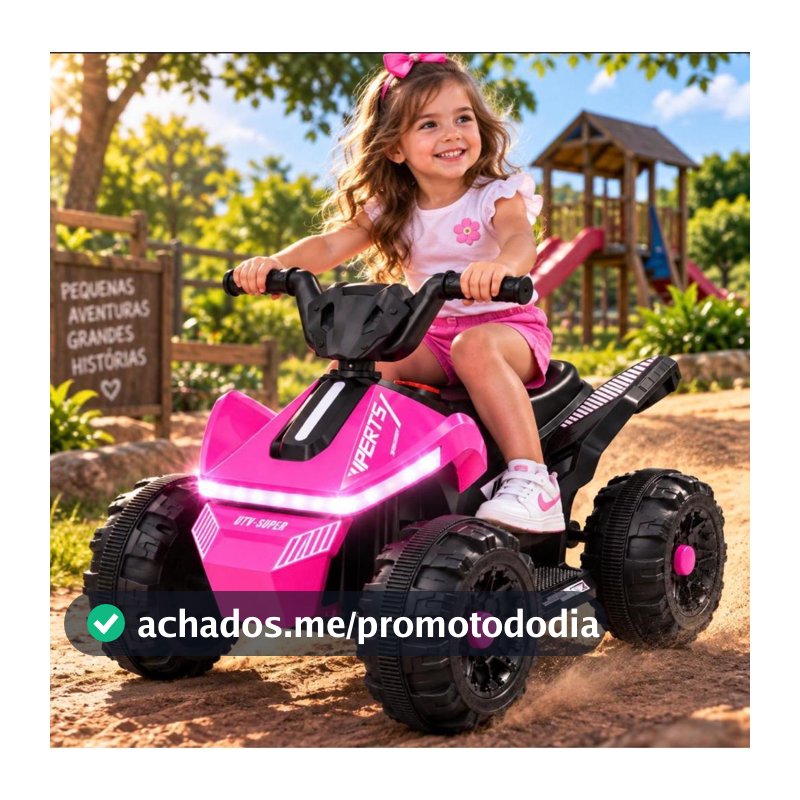 Quadriciclo Eletrico Infantil 6V Carrinho de Passeio Sons e Luzes Menina e Menino