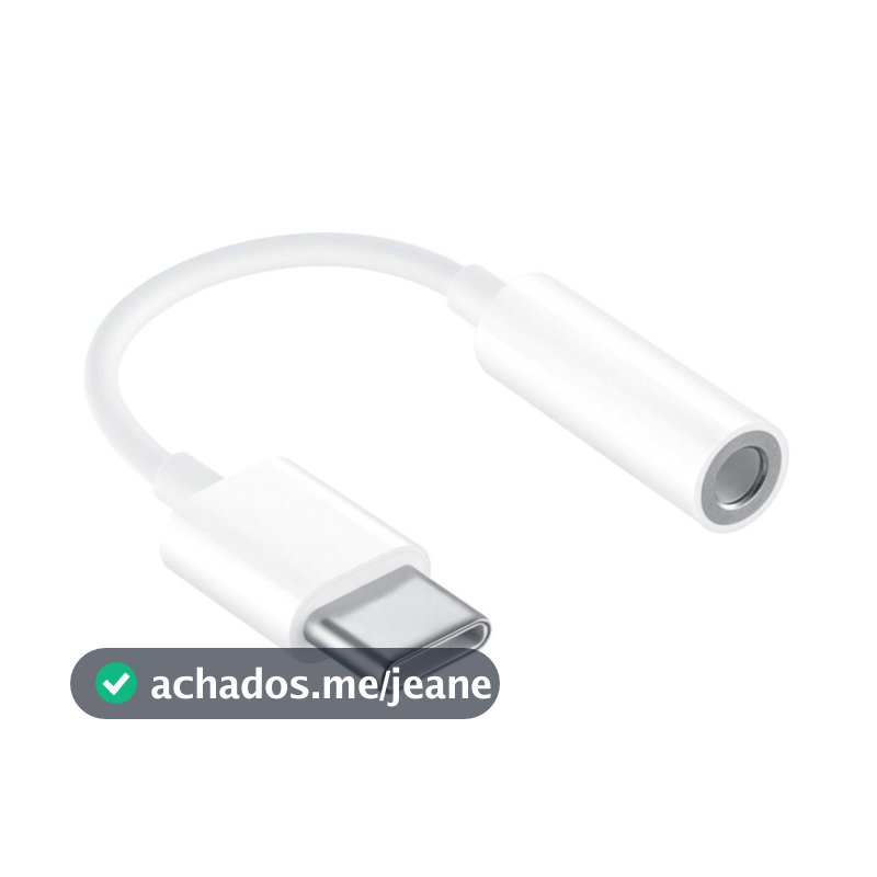 Adaptador Tipo C Para P2 Fone De Ouvido Headset Branco 3,5mm