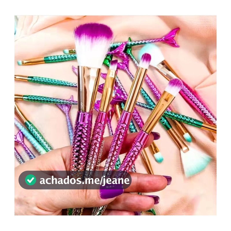 Kit 4 Pincel Sereia de Maquiagem Para Sobra Blush Contorno Pó Sombra pronto entrega