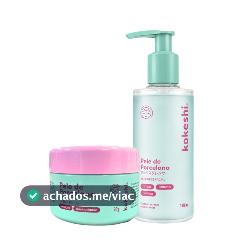 Kit Sabonete e Creme Hidratante Facial Pele de Porcelana Kokeshi o Milagre do Arroz
