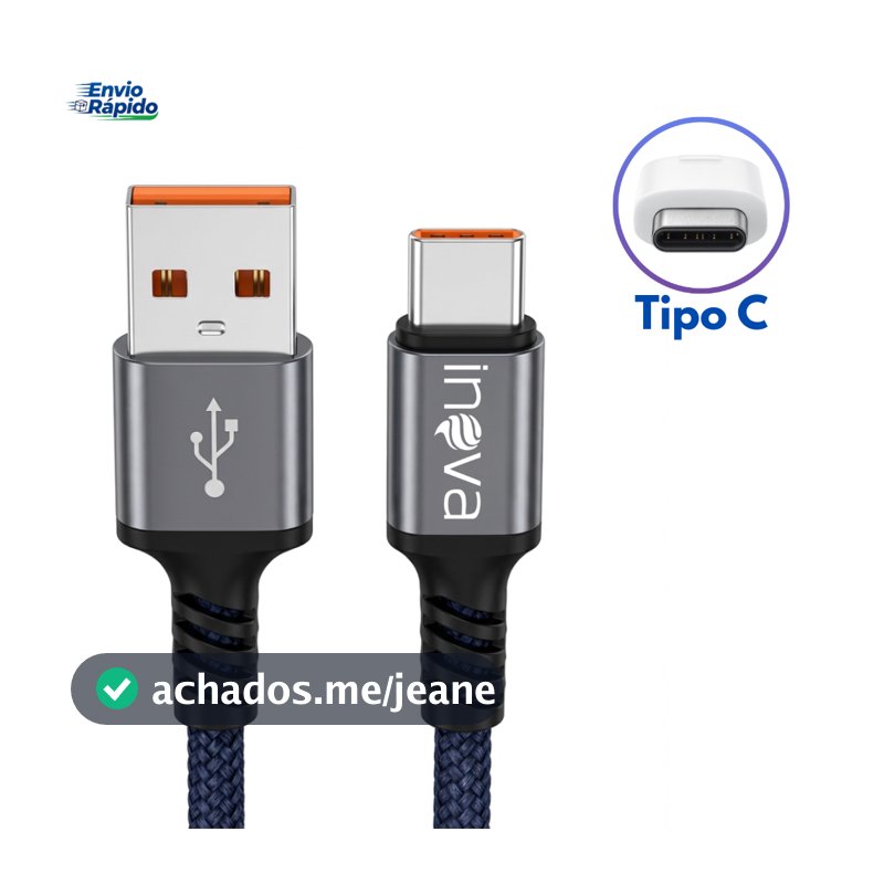 Cabo Tipo C Reforçado 2 Metros – Carregamento Rápido Compatível Xiaomi
