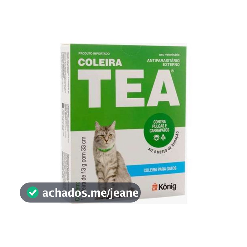 Coleira Contra Pulgas E Anti Carrapatos Tea 327 Gatos 13g C/ 33cm