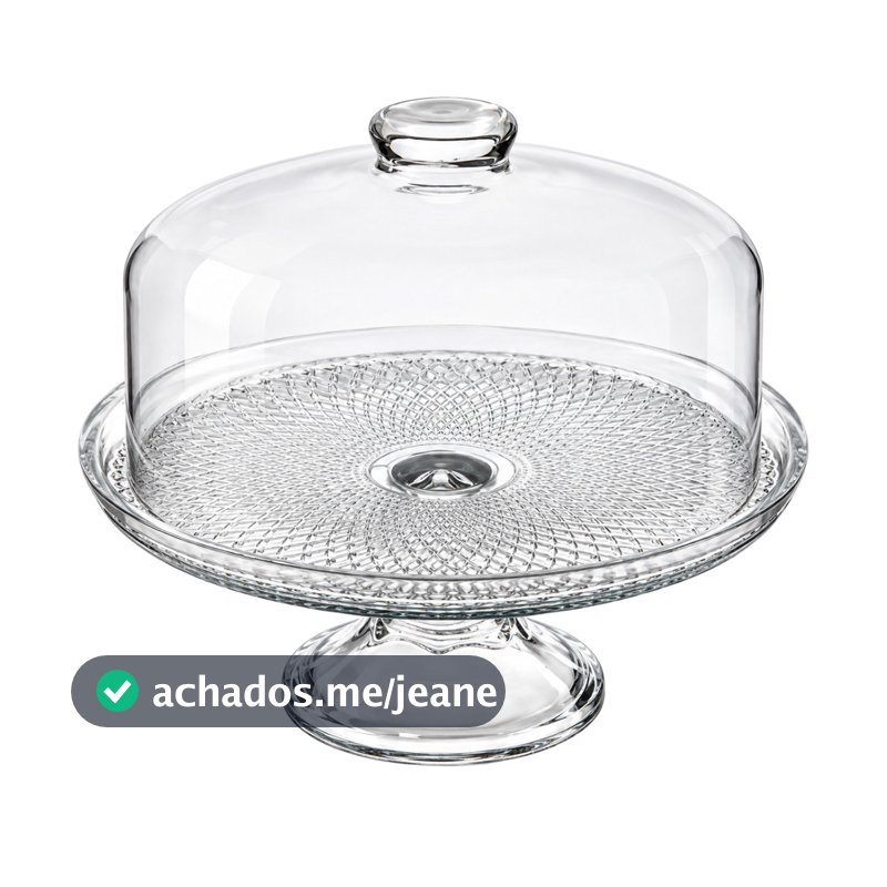 Boleira de Vidro c Pé Transparente Doceria Boleiro de Vidro