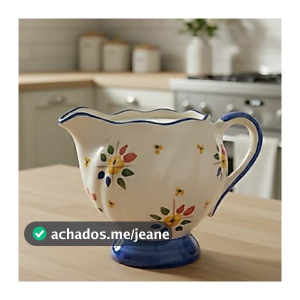 Leiteira Decorada Em Cerâmica Esmaltada Decoração Mesa Cozinha Louça Promoção mais vendido