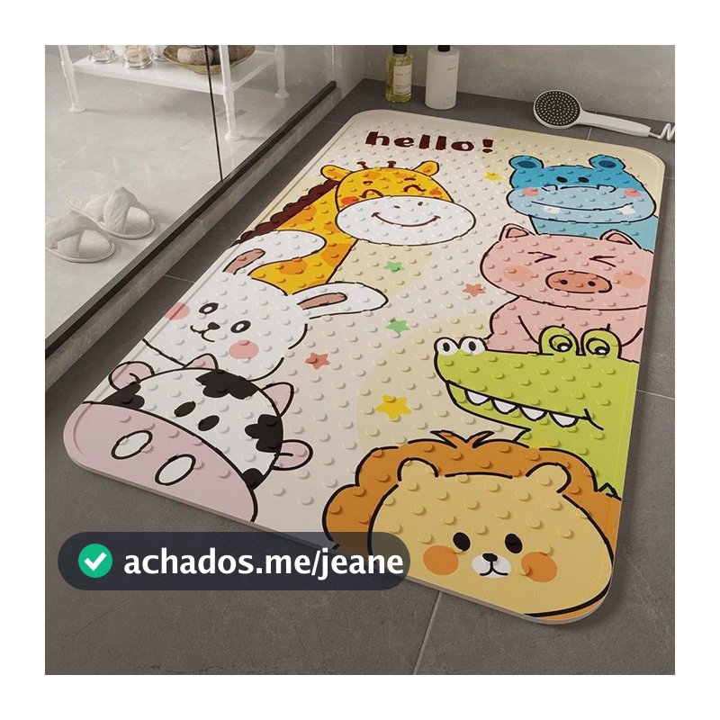 Tapete antiderrapante para banheiro, tapete para chuveiro, tapete de banho infantil, tapete de PVC impermeável e antider