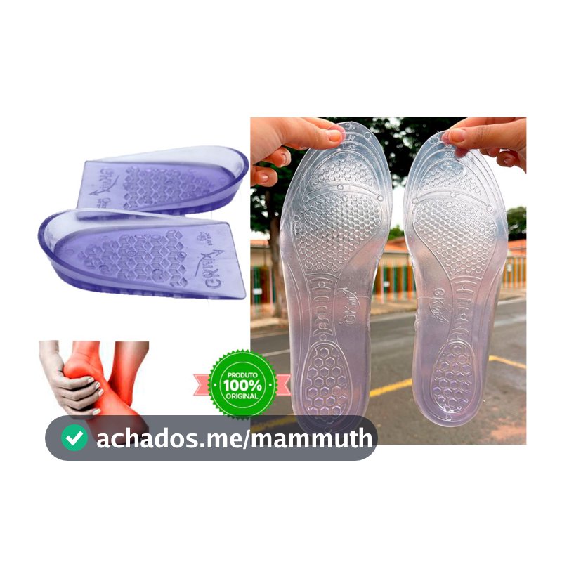 Kit Palmilha Gel Silicone + Calcanheira Gel conforto caminhada esporte dores esporão calcâneo