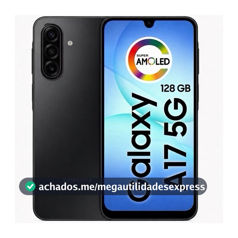 Smartphone Samsung Galaxy A17 5G 128GB Tela 6,7 Super AMOLED Câmera 50MP IA Gemini Modelo SM-A176B/DS