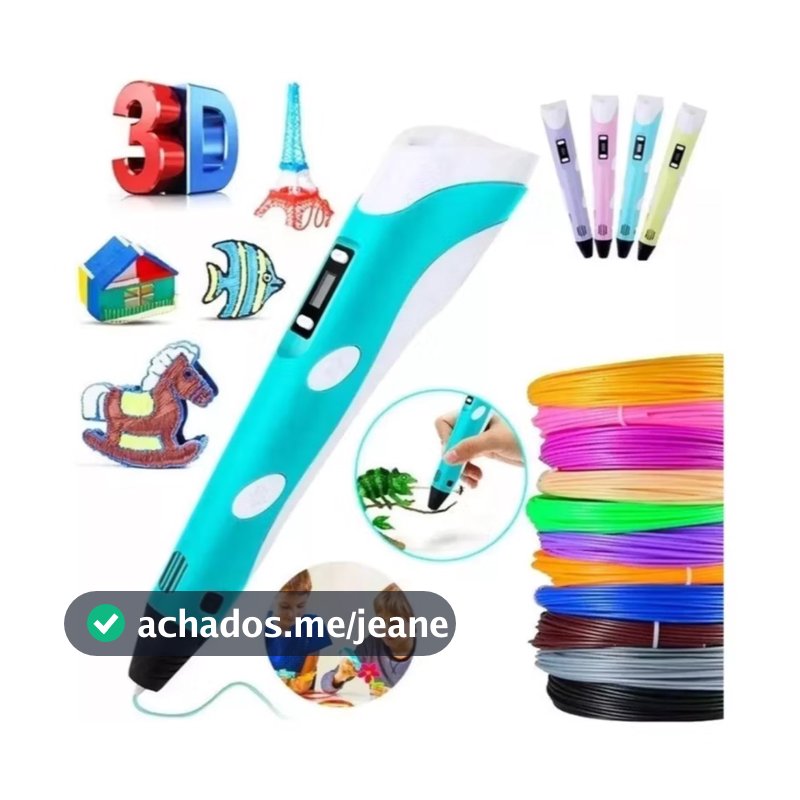 Caneta 3D para Desenho + Impressora 3D Manual DIY: Filamento Não Tóxico – Ideal para Crianças e Amantes de DIY
