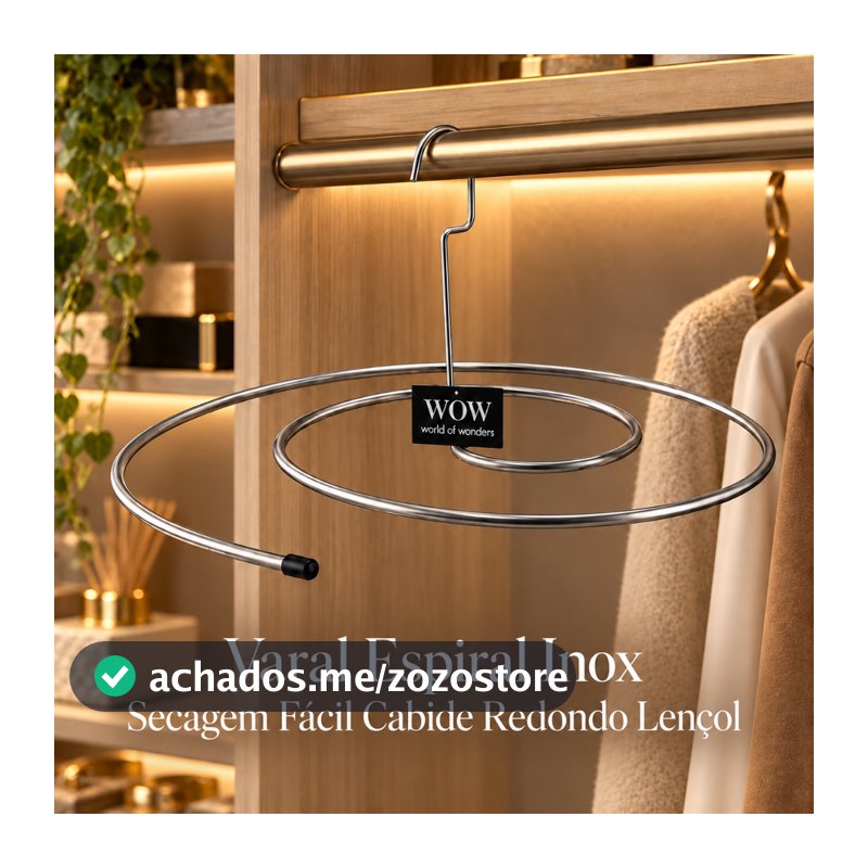 Varal Espiral Inox Secagem Fácil Cabide Redondo Para Lençol