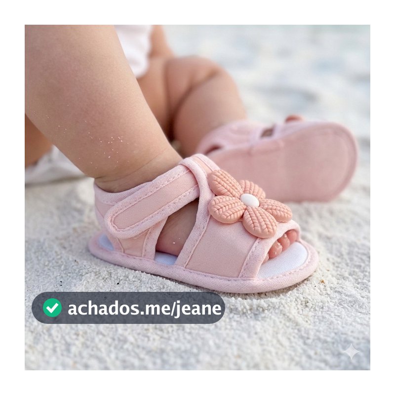 Sandália Infantil Bebês Meninas Enfeite Flor Delicada Passinhos de Nenem