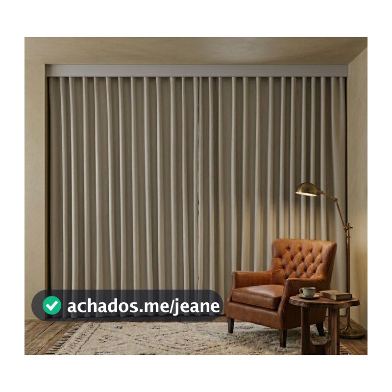 Cortina Trilho Suíço 6,00x2,80 Blackout Tecido Corta Luz