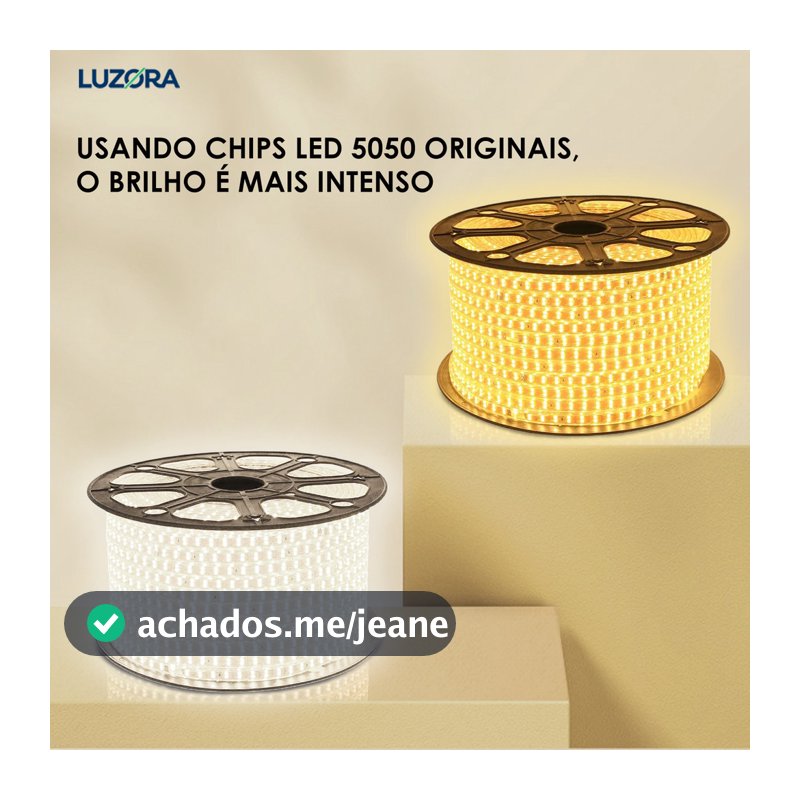 1 a 10 Metros Fita Mangueira de LED 5050 para Decoração 110V ou 220V Branco Frio/Quente Com Conector