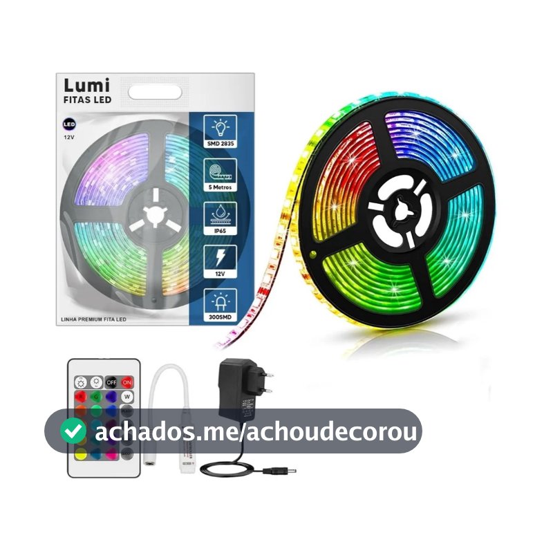 Fitas LED 3528 Rolo 5m 300 Leds Com Silicone Ip65 Prova Dágua Bivolt Rgb Branco Frio/branco quente Dupla Face