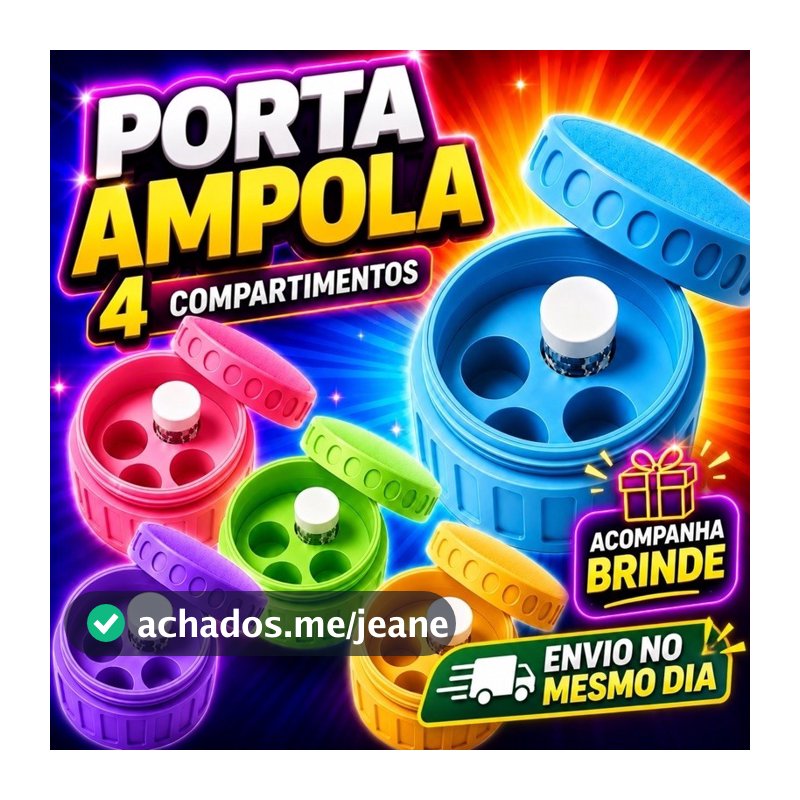 Porta Ampolas 3ml p/ 4 Unidades Estojo Organizador Rígido Seguro Tirze