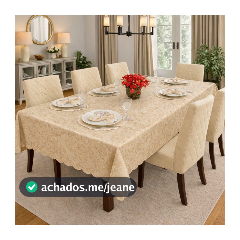 TOALHA DE MESA JACQUARD ELEGANTE 4 6 8 E 10 LUGARES PARA SALA E COZINHA