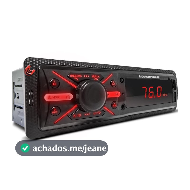 Radio Aparelho MP3 Player Som Automotivo Bluetooth Usb RCA FM Potencia Power Beats Carroussel Auto