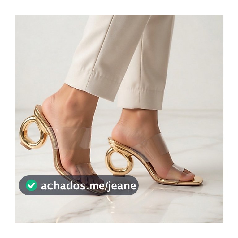 Salto Feminino Tamanco 9 cm Mule Elegante Estilo Festa