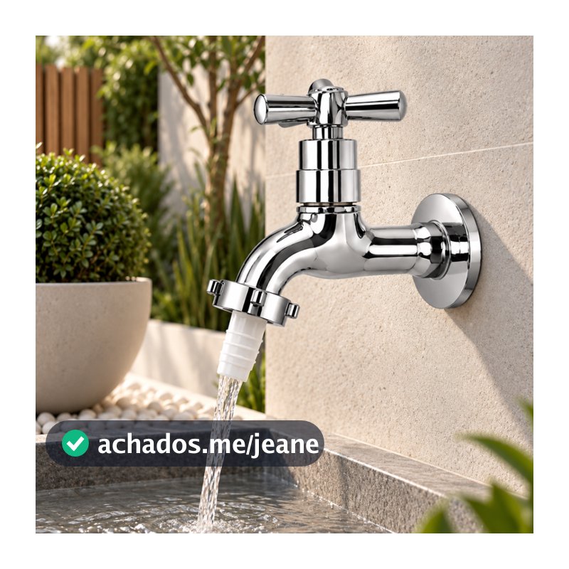 Torneira Luxo Para Tanque Jardim Garagem Quintal Abs Cromado