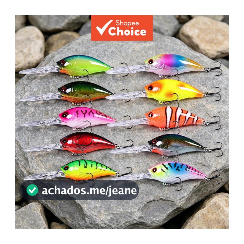10pcs Iscas Artificiais para Pesca de Robalo, Iscas de Nado, Flutuantes, Iscas Duras, Conjunto de Iscas de Superfície