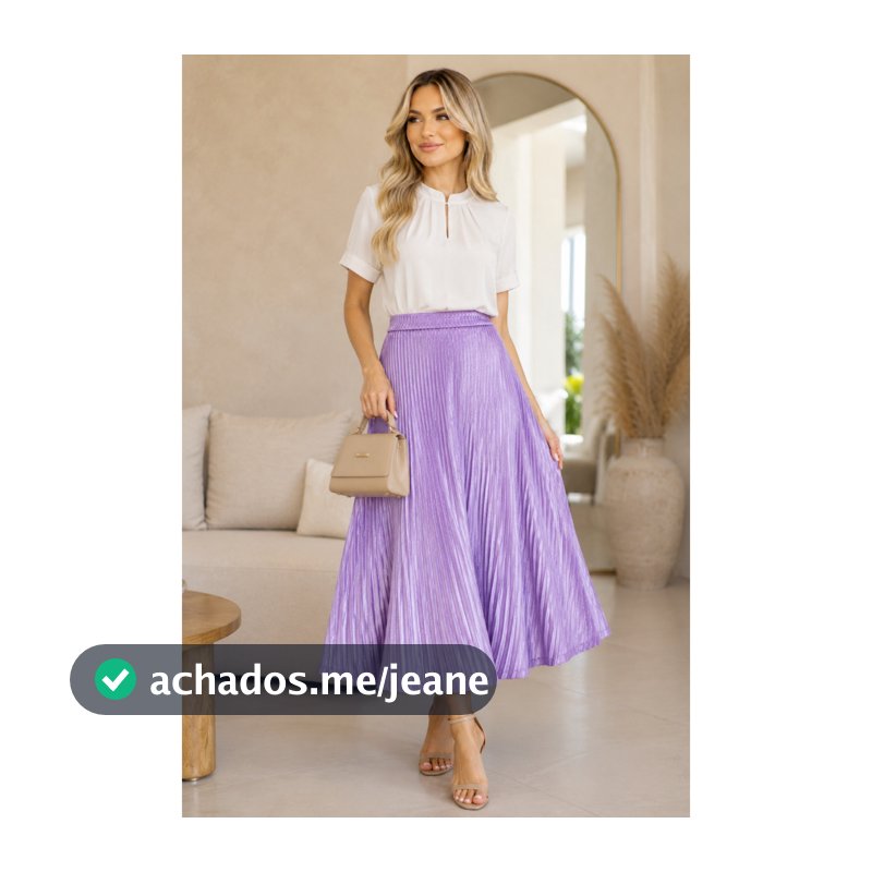 Saia Midi Feminina Cintura Alta Moda Evangélica Social Elegante Casual Confortável com Elástico no Cós