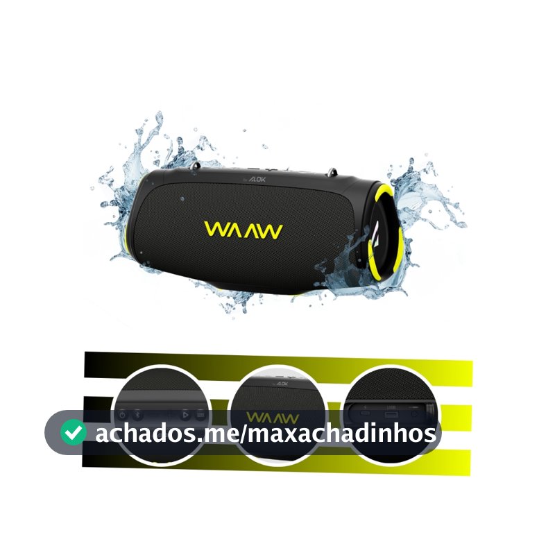 Caixa de Som Bluetooth BOOMBOX BOOM 110 40W RMS IPX7 WAAW by ALOK