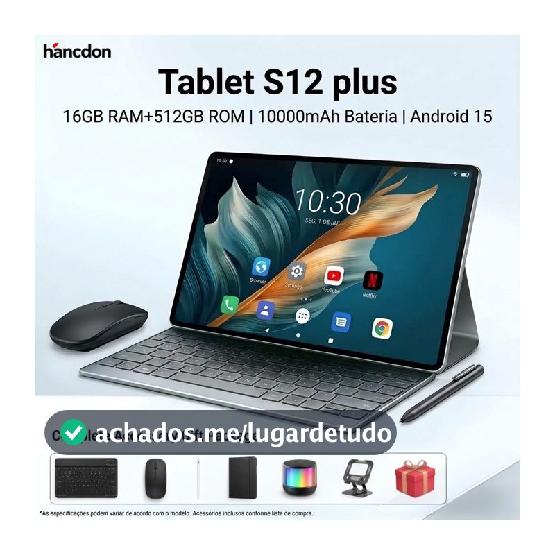 Hancdon Tablet S12 Plus 12.8" 16+512GB 5G | Bateria 10000mAh | Envio 24h Android 15