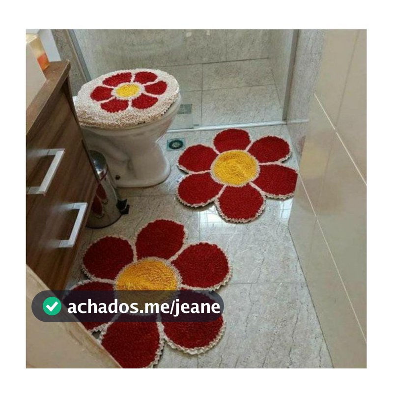 Jogo três peças de frufru,margarida para banheiro antiderrapante
