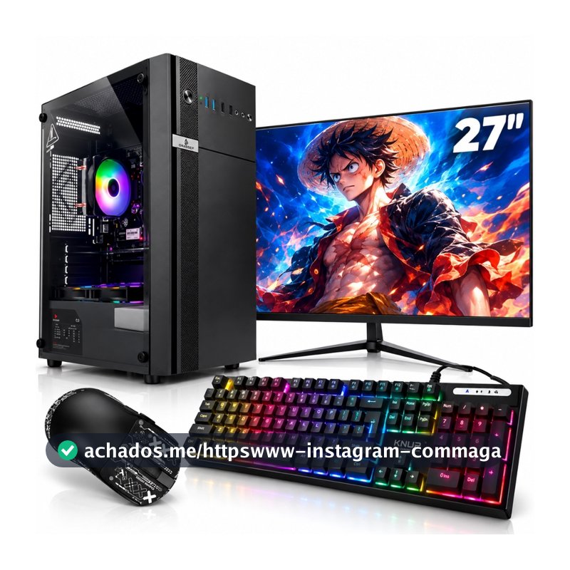 Computador Completo Pc Gamer I5 6400 8gb Monitor 27 Ssd 128 e HDD 500GB + Teclado Mêcanico RGB + Mouse Sem Fio
