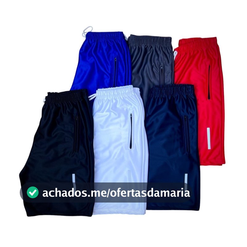Kit 3 4 ou 6 Bermudas Masculinas Básicas - DryFit - Malha Leve e Confortável - Pronta Entrega Origins