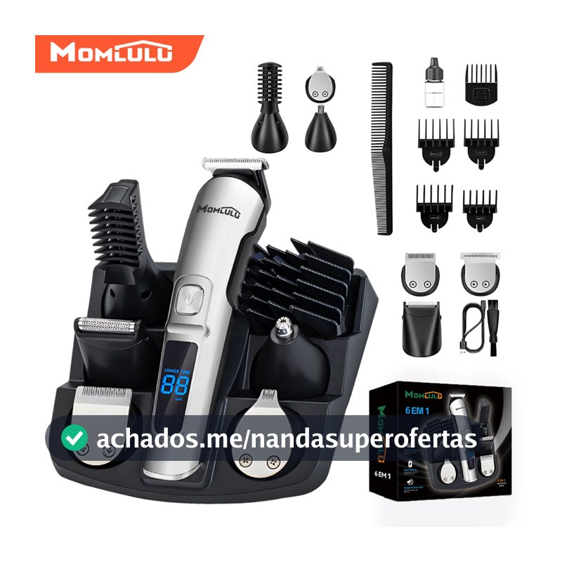 12 Em 1 Barbeador Eletrico Masculino Sem Fio Máquina De Barbear E Aparador Pelos Para Nariz Corpo Rosto E Bigode Bivolt