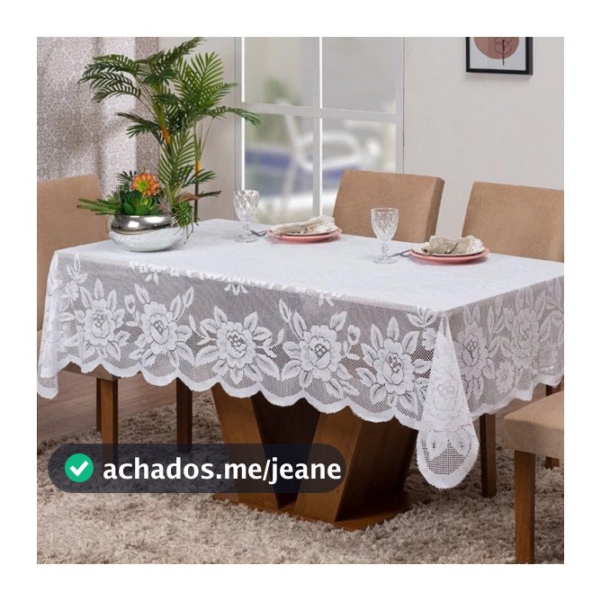 Toalha Mesa De Renda Luxo 2.30 x 1.50m Estampada Retangular Para 6 Cadeiras