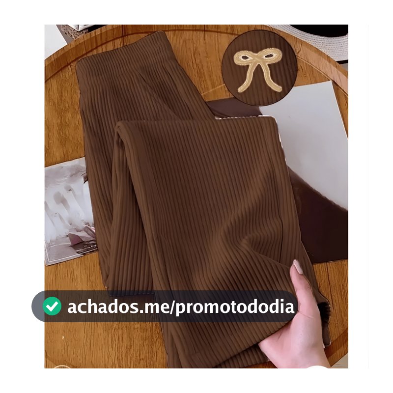 Calça Pantalona Feminino Tecido texturado Calça Feminino Cintura Alta Pantalona Elegante