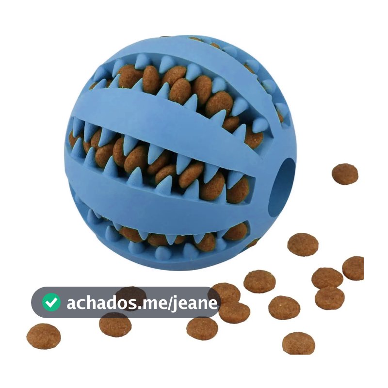 Brinquedo Bola com Ranhuras para Petisco – Enriquecimento Ambiental, Fácil de Limpar